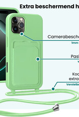 Forterra Forterra iPhone 16 Pro Max Hoesje Pashouder met Koord - Groen