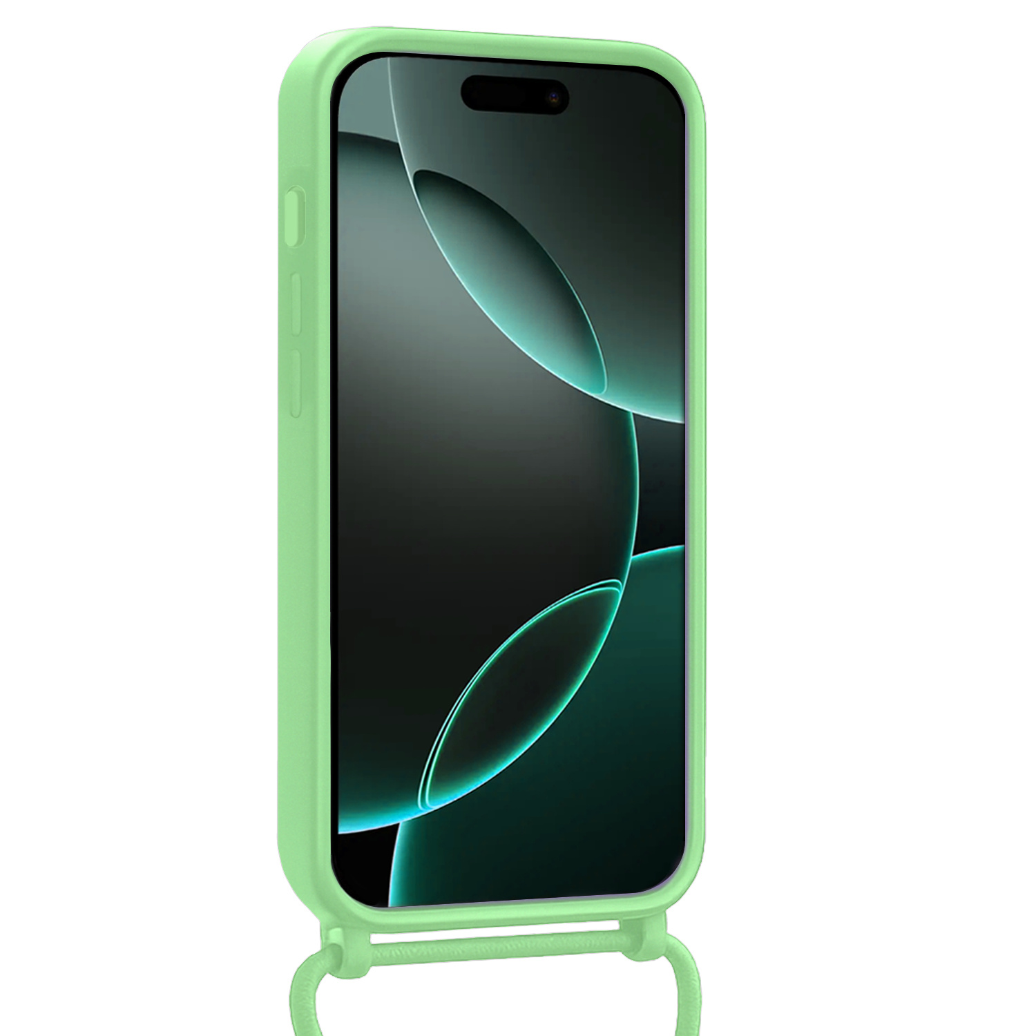 Forterra Forterra iPhone 16 Pro Max Hoesje Pashouder met Koord Met Screenprotector - Groen