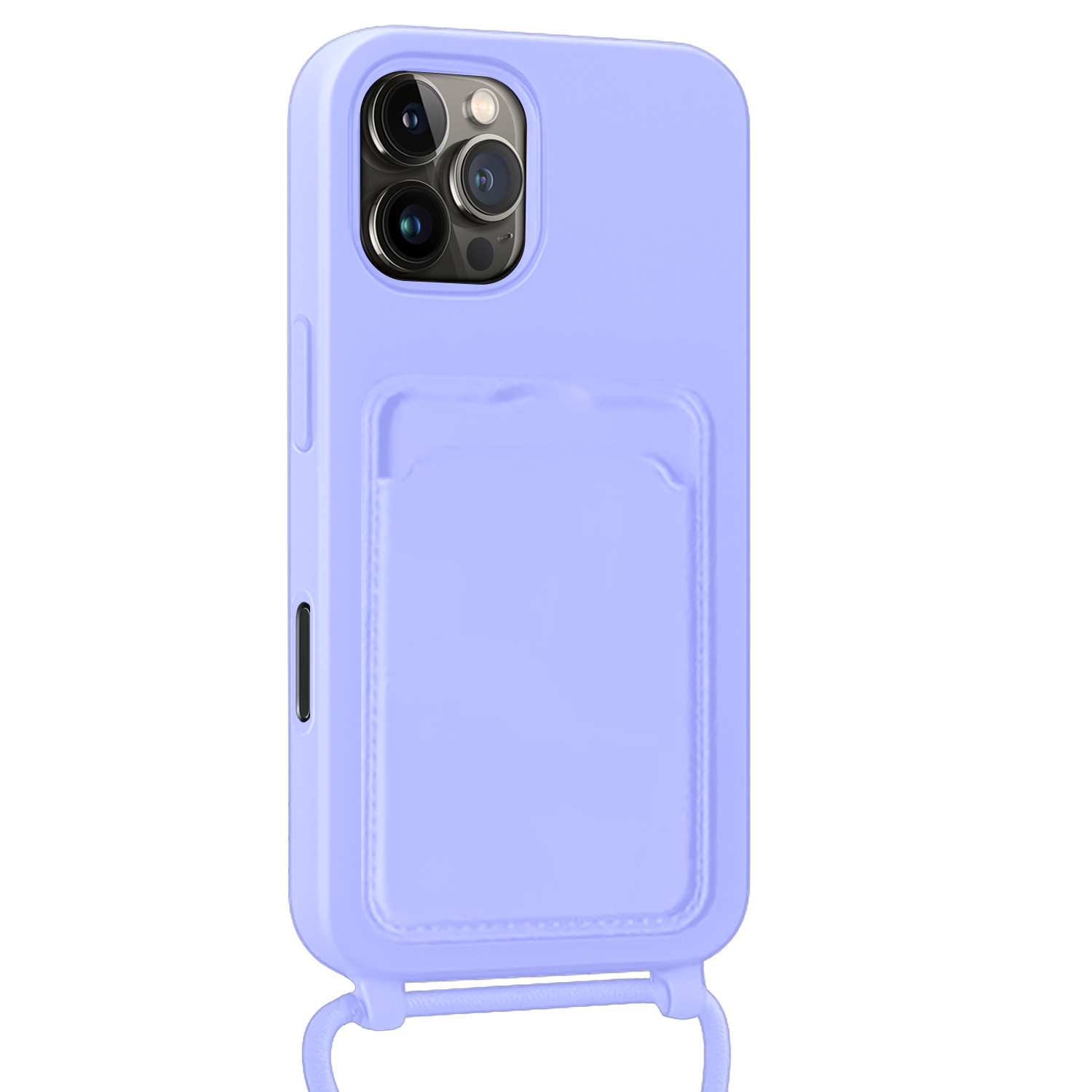 Forterra Forterra iPhone 16 Pro Max Hoesje Pashouder met Koord - Lila