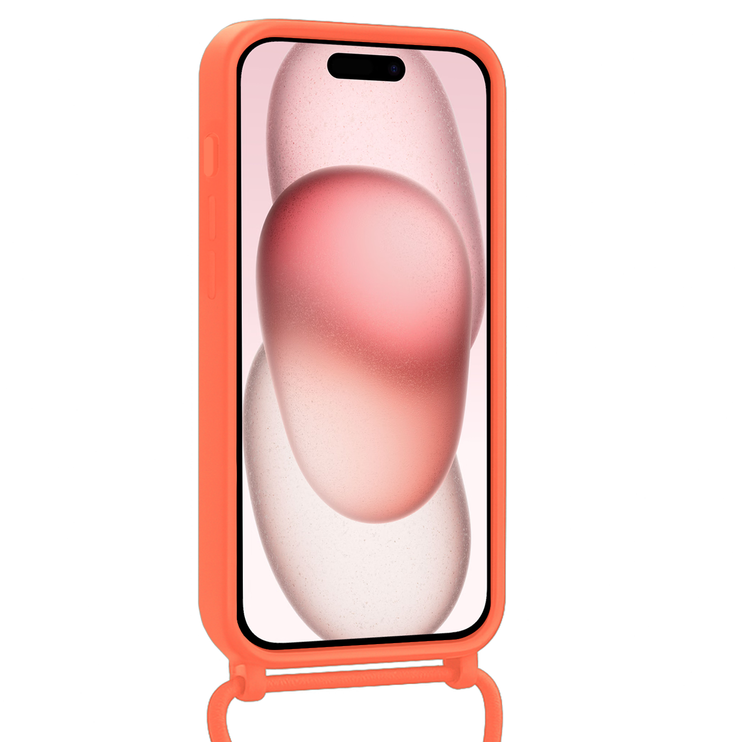 NoXx NoXx iPhone 14 Pro Max Hoesje Pashouder met Koord Met 2x Screenprotector - Papaya