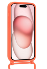 NoXx NoXx iPhone 14 Pro Max Hoesje Pashouder met Koord Met Screenprotector - Papaya