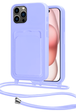 NoXx NoXx iPhone 14 Pro Max Hoesje Pashouder met Koord - Lila