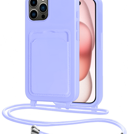 NoXx NoXx iPhone 14 Pro Max Hoesje Pashouder met Koord - Lila