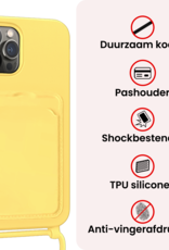 NoXx NoXx iPhone 14 Pro Max Hoesje Pashouder met Koord - Geel - 2 PACK