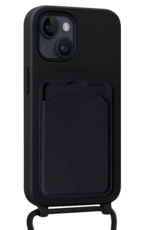 NoXx NoXx iPhone 14 Plus Hoesje Pashouder met Koord - Zwart