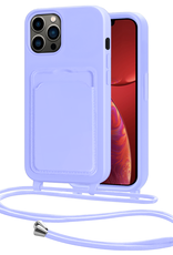 NoXx NoXx iPhone 13 Pro Max Hoesje Pashouder met Koord - Lila