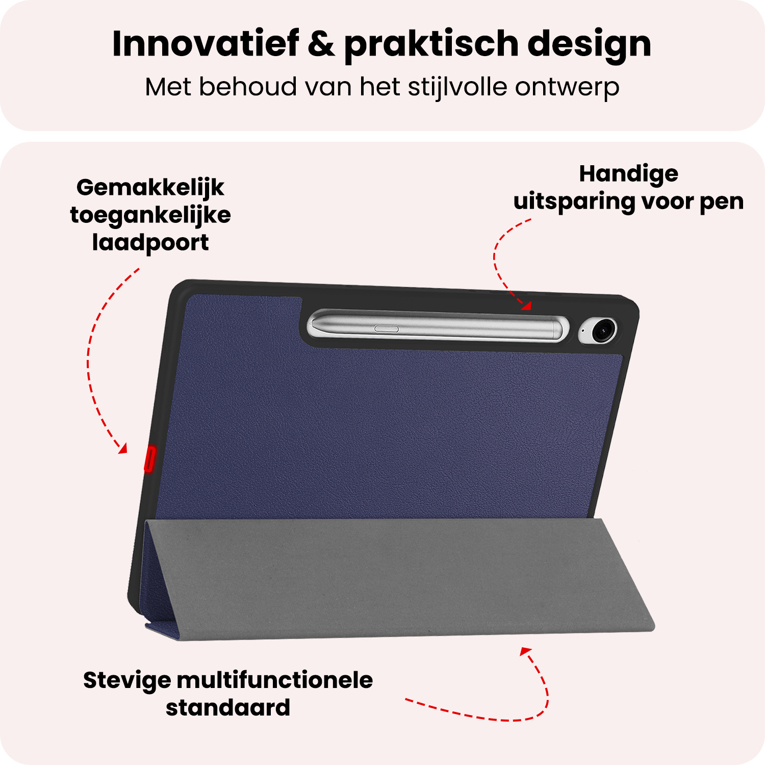 NoXx NoXx Samsung Galaxy Tab S10 Lite Hoesje Met Uitsparing S Pen - Donkerblauw