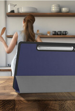 NoXx NoXx Samsung Galaxy Tab S10 Lite Hoesje Met Uitsparing S Pen Met Screenprotector - Donkerblauw