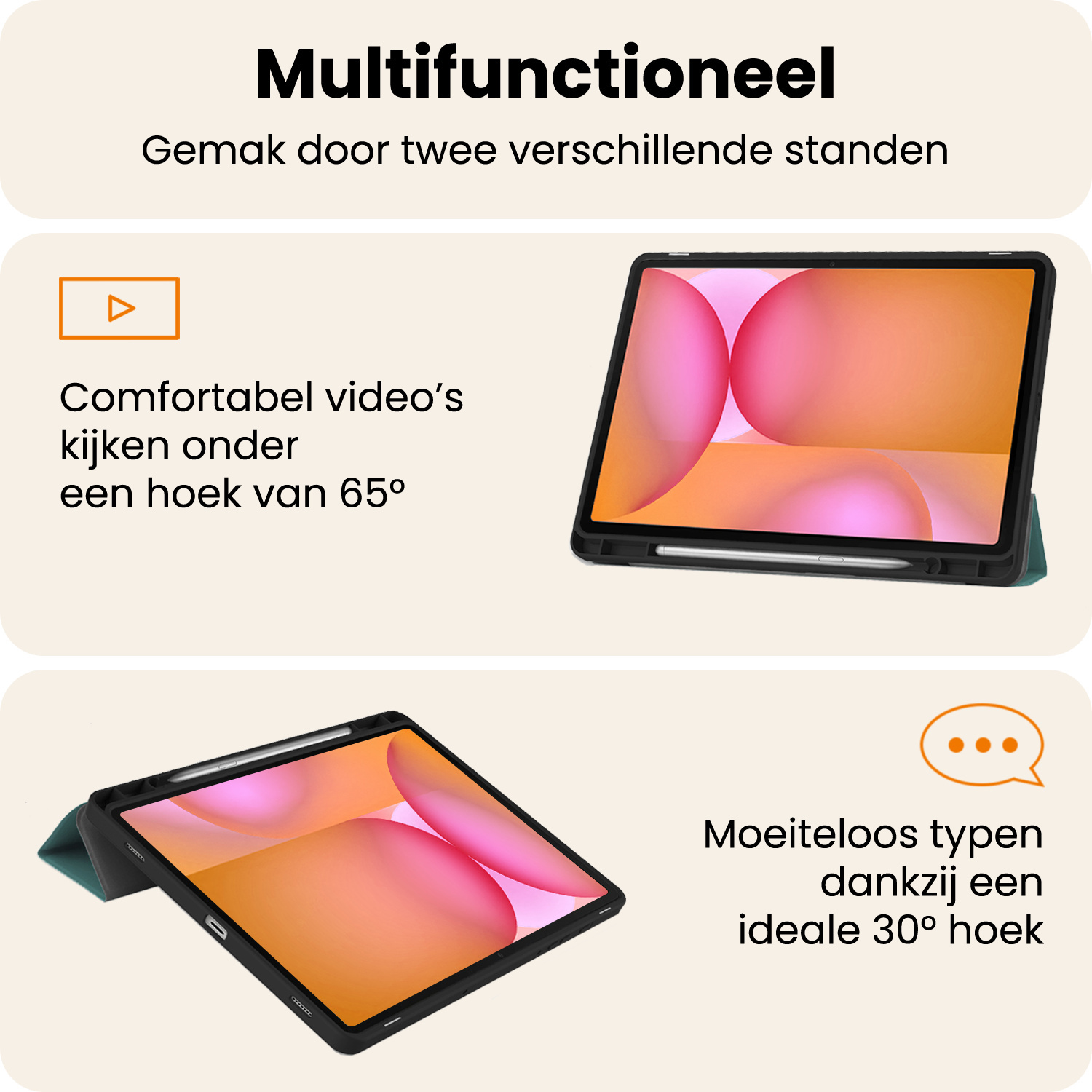 Nomfy Nomfy Samsung Galaxy Tab S10 Lite Hoesje Met Uitsparing S Pen - Donkergroen