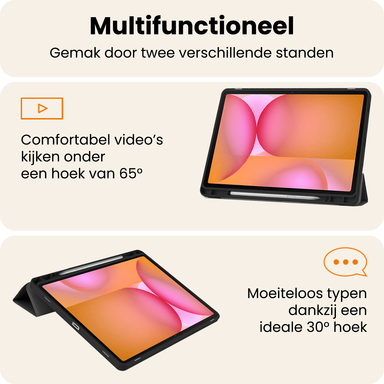 Nomfy Nomfy Samsung Galaxy Tab S10 Lite Hoesje Met Uitsparing S Pen - Zwart
