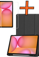 Nomfy Nomfy Samsung Galaxy Tab S10 Lite Hoesje Met Uitsparing S Pen Met Screenprotector - Zwart