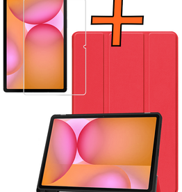 Nomfy Nomfy Samsung Galaxy Tab S10 Lite Hoesje Met Uitsparing S Pen Met Screenprotector - Rood
