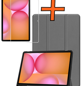 Nomfy Nomfy Samsung Galaxy Tab S10 Lite Hoesje Met Uitsparing S Pen Met Screenprotector - Grijs