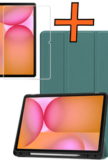 Nomfy Nomfy Samsung Galaxy Tab S10 Lite Hoesje Met Uitsparing S Pen Met Screenprotector - Donkergroen