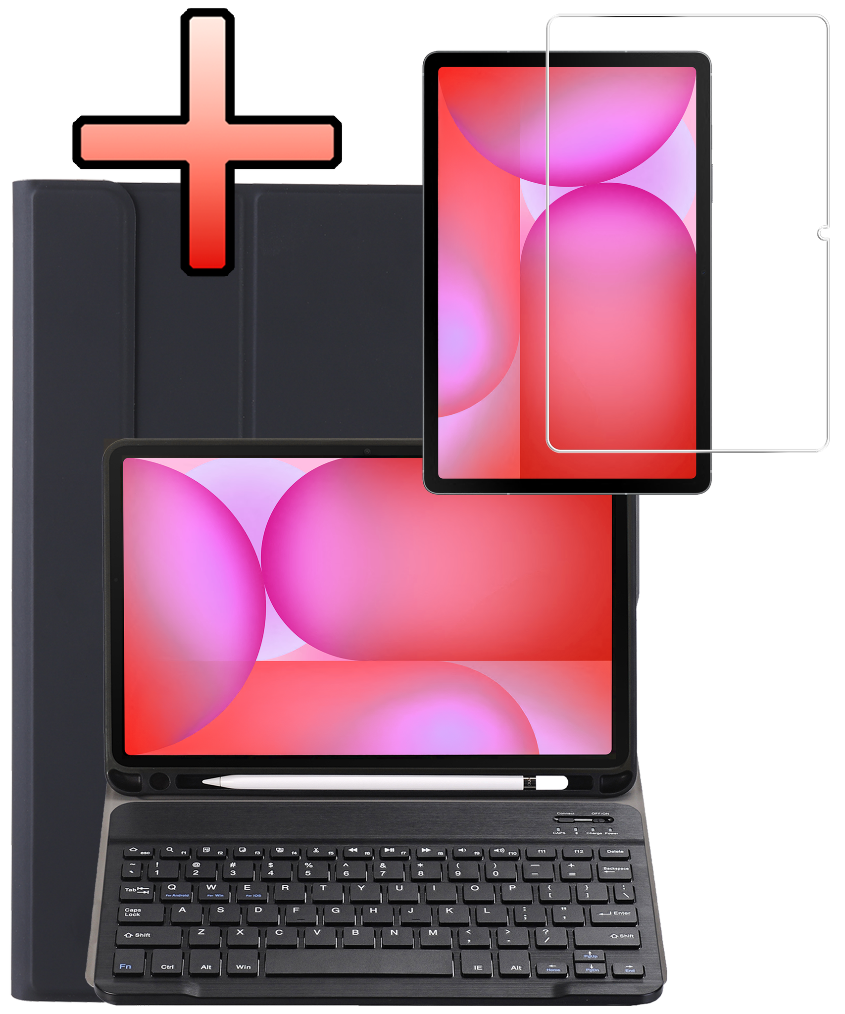 NoXx NoXx Samsung Galaxy Tab S10 Lite Toetsenbordhoes Met Screenprotector - Zwart