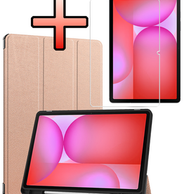 NoXx NoXx Samsung Galaxy Tab S10 Lite Hoesje Met Uitsparing S Pen Met Screenprotector - Rose Goud
