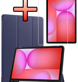 NoXx NoXx Samsung Galaxy Tab S10 Lite Hoesje Met Uitsparing S Pen Met Screenprotector - Donkerblauw