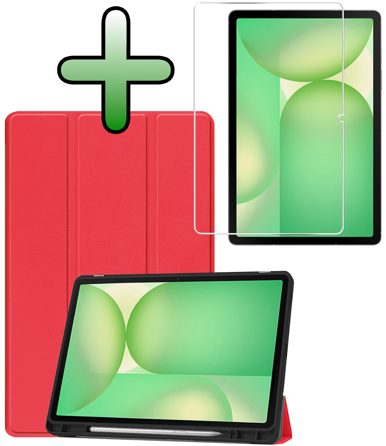 BASEY. BASEY. Samsung Galaxy Tab S10 Lite Hoesje Met Uitsparing S Pen Met Screenprotector - Rood