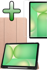 BASEY. BASEY. Samsung Galaxy Tab S10 Lite Hoesje Met Uitsparing S Pen Met Screenprotector - Rose Goud