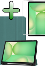 BASEY. BASEY. Samsung Galaxy Tab S10 Lite Hoesje Met Uitsparing S Pen Met Screenprotector - Donkergroen