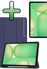 BASEY. BASEY. Samsung Galaxy Tab S10 Lite Hoesje Met Uitsparing S Pen Met Screenprotector - Donkerblauw