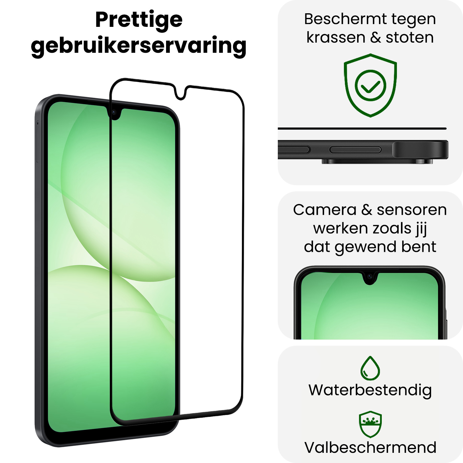 BASEY. BASEY. Samsung Galaxy A17 Screenprotector Glas Full Cover - 2 PACK