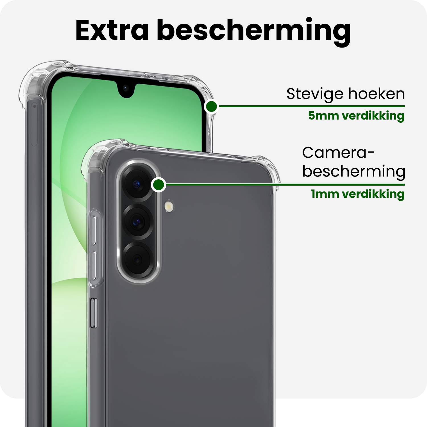 BASEY. BASEY. Samsung Galaxy A17 Hoesje Shockproof - Transparant - 2 PACK