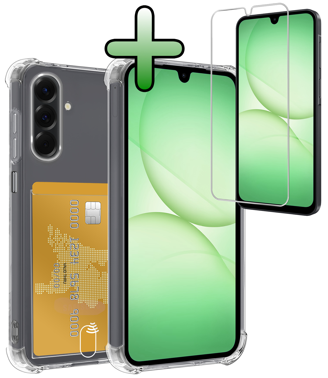 BASEY. BASEY. Samsung Galaxy A17 Hoesje Pashouder Met Screenprotector