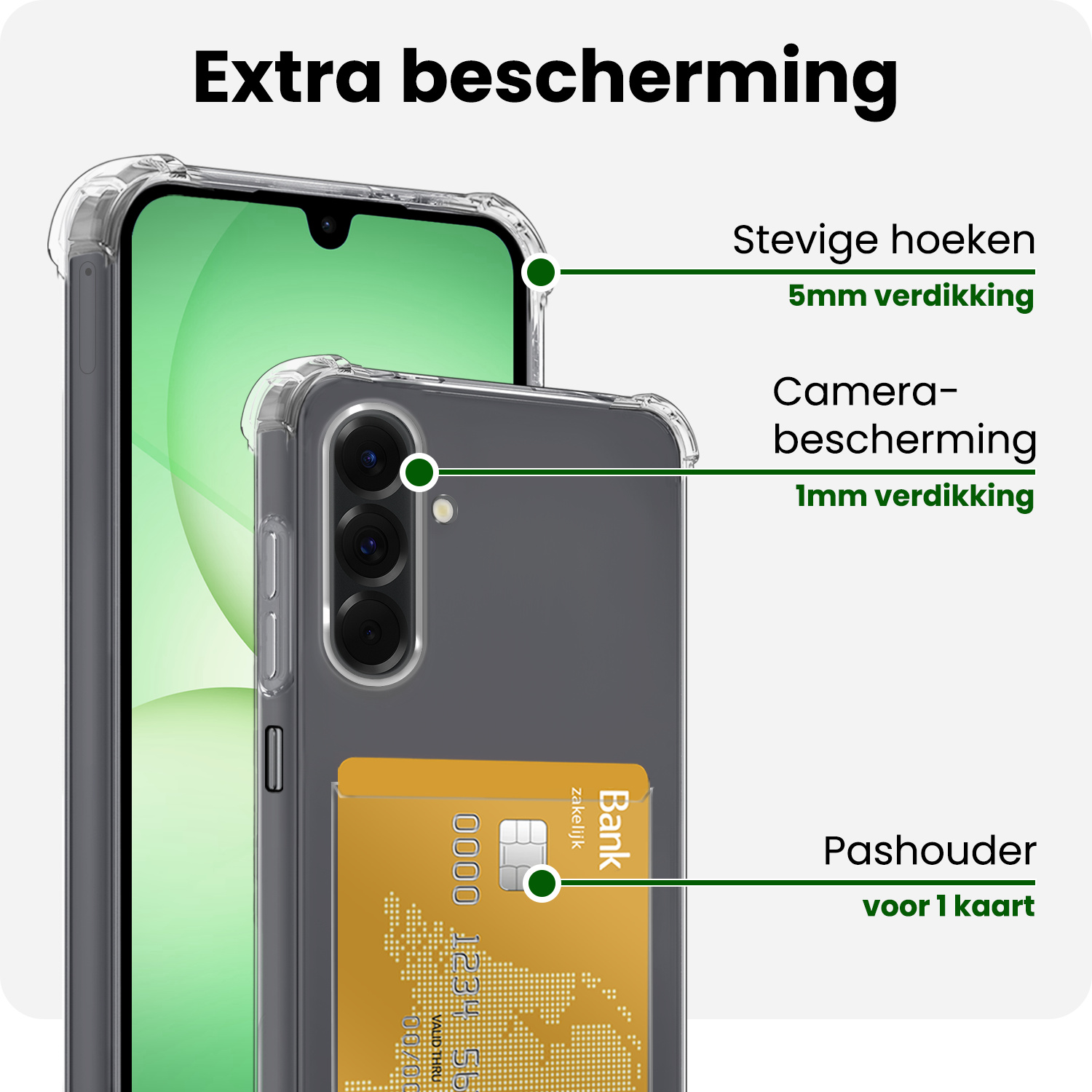 BASEY. BASEY. Samsung Galaxy A17 Hoesje Pashouder Met Screenprotector