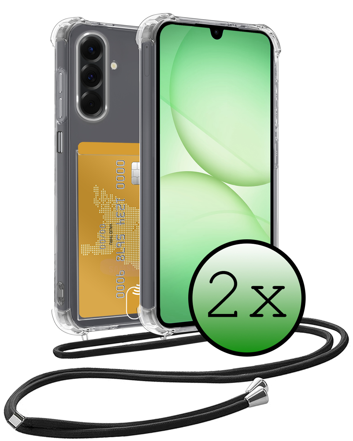 BASEY. BASEY. Samsung Galaxy A17 Hoesje Pashouder met Koord - 2 PACK