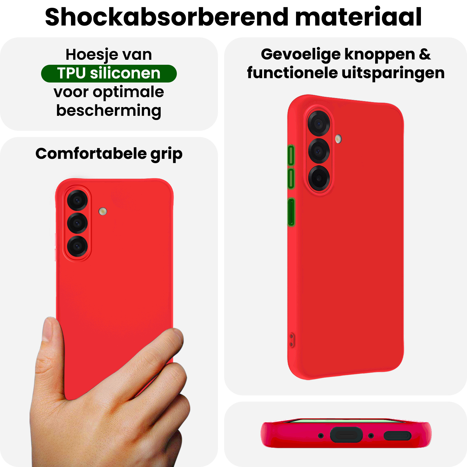BASEY. BASEY. Samsung Galaxy A17 Hoesje Siliconen - Rood - 2 PACK