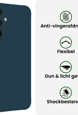 BASEY. BASEY. Samsung Galaxy A17 Hoesje Siliconen Met Screenprotector - Donkerblauw