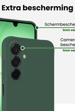 BASEY. BASEY. Samsung Galaxy A17 Hoesje Siliconen Met Screenprotector - Donkergroen