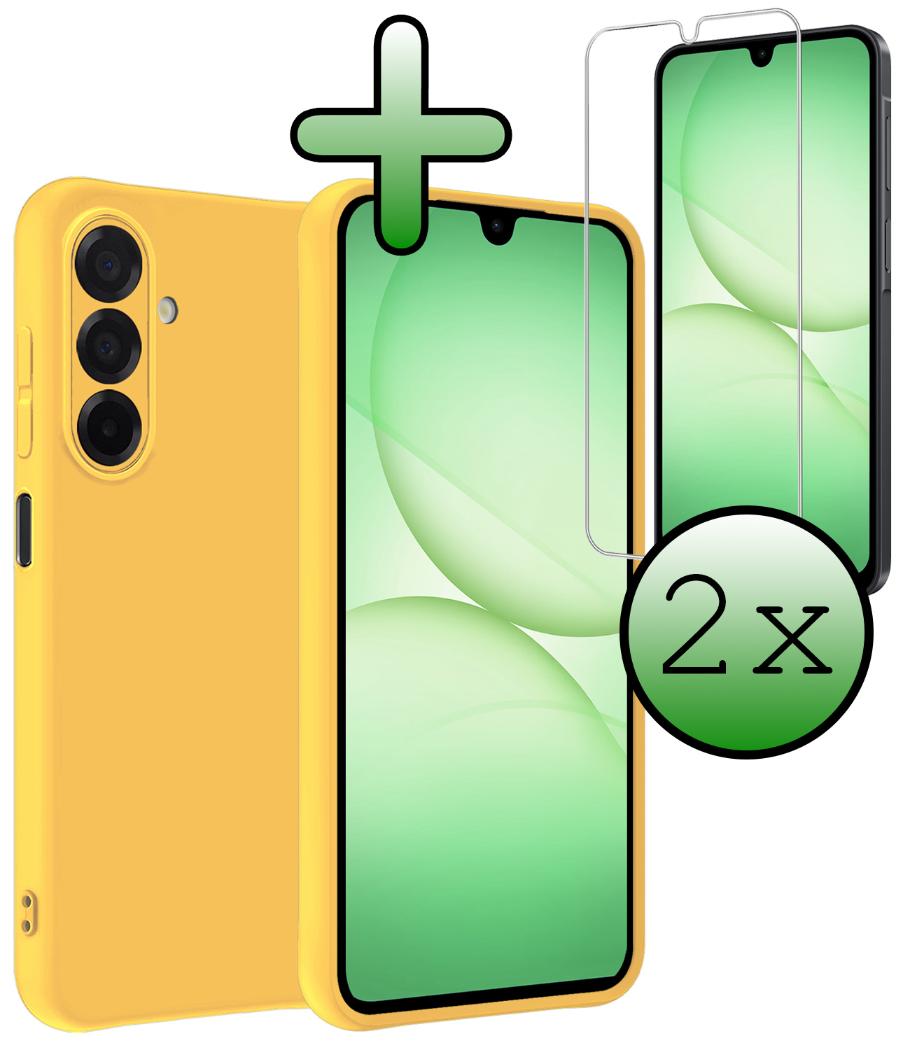 BASEY. BASEY. Samsung Galaxy A17 Hoesje Siliconen Met Screenprotector - Geel