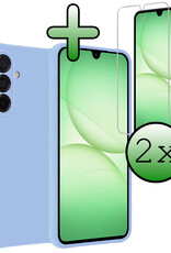 BASEY. BASEY. Samsung Galaxy A17 Hoesje Siliconen Met Screenprotector - Lichtblauw