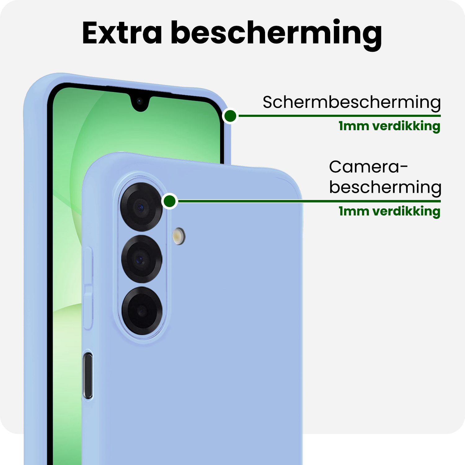 BASEY. BASEY. Samsung Galaxy A17 Hoesje Siliconen Met Screenprotector - Lichtblauw