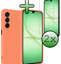 BASEY. BASEY. Samsung Galaxy A17 Hoesje Siliconen Met Screenprotector - Perzik