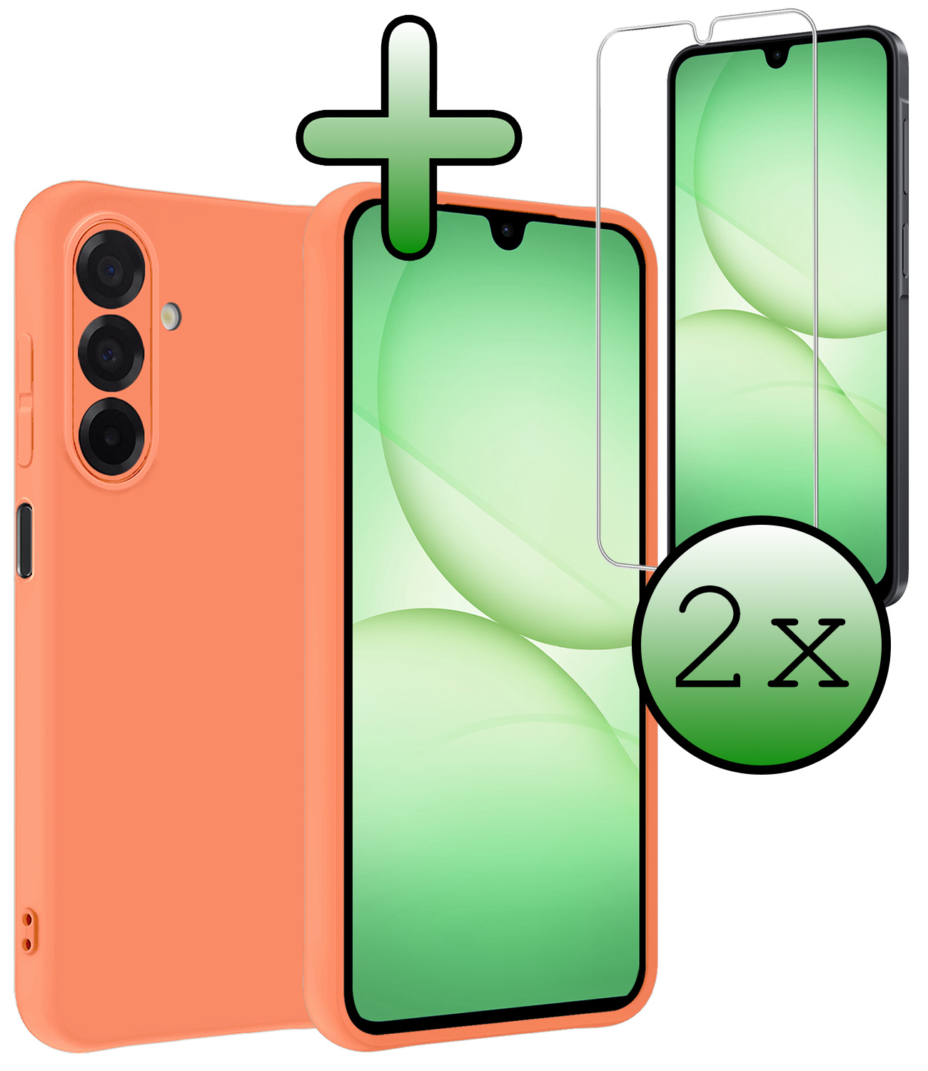 BASEY. BASEY. Samsung Galaxy A17 Hoesje Siliconen Met Screenprotector - Perzik