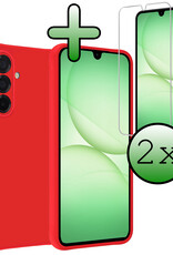 BASEY. BASEY. Samsung Galaxy A17 Hoesje Siliconen Met Screenprotector - Rood