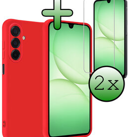 BASEY. BASEY. Samsung Galaxy A17 Hoesje Siliconen Met Screenprotector - Rood