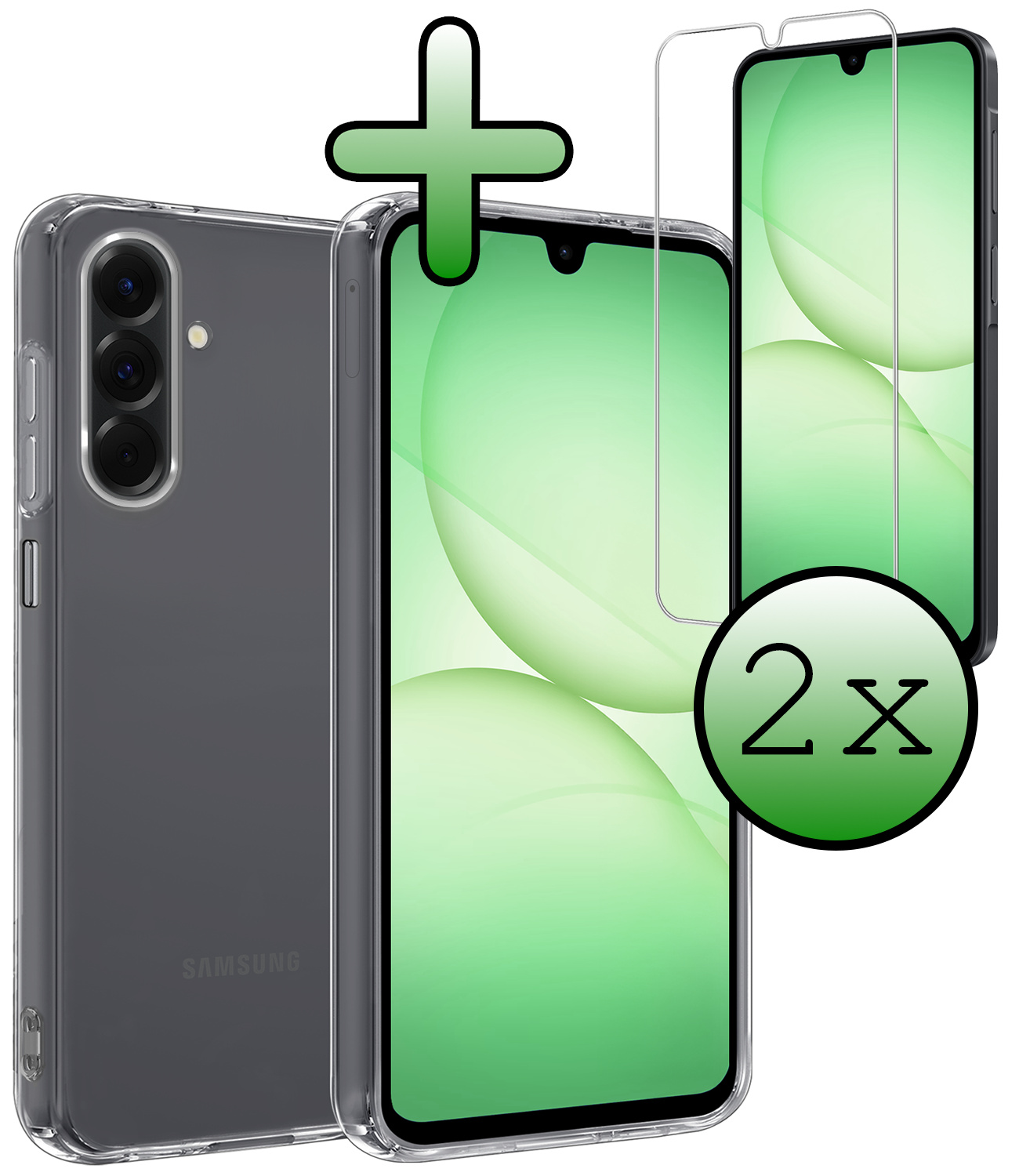 BASEY. BASEY. Samsung Galaxy A17 Hoesje Siliconen Met Screenprotector - Transparant