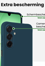 BASEY. BASEY. Samsung Galaxy A17 Hoesje Siliconen Met 2x Screenprotector - Donkerblauw