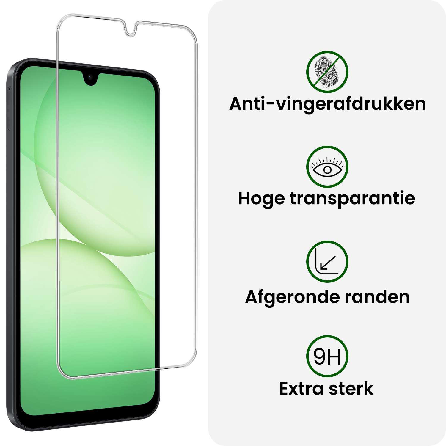 BASEY. BASEY. Samsung Galaxy A17 Hoesje Siliconen Met 2x Screenprotector - Donkerblauw