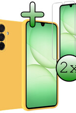 BASEY. BASEY. Samsung Galaxy A17 Hoesje Siliconen Met 2x Screenprotector - Geel