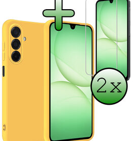 BASEY. BASEY. Samsung Galaxy A17 Hoesje Siliconen Met 2x Screenprotector - Geel
