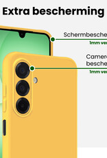 BASEY. BASEY. Samsung Galaxy A17 Hoesje Siliconen Met 2x Screenprotector - Geel