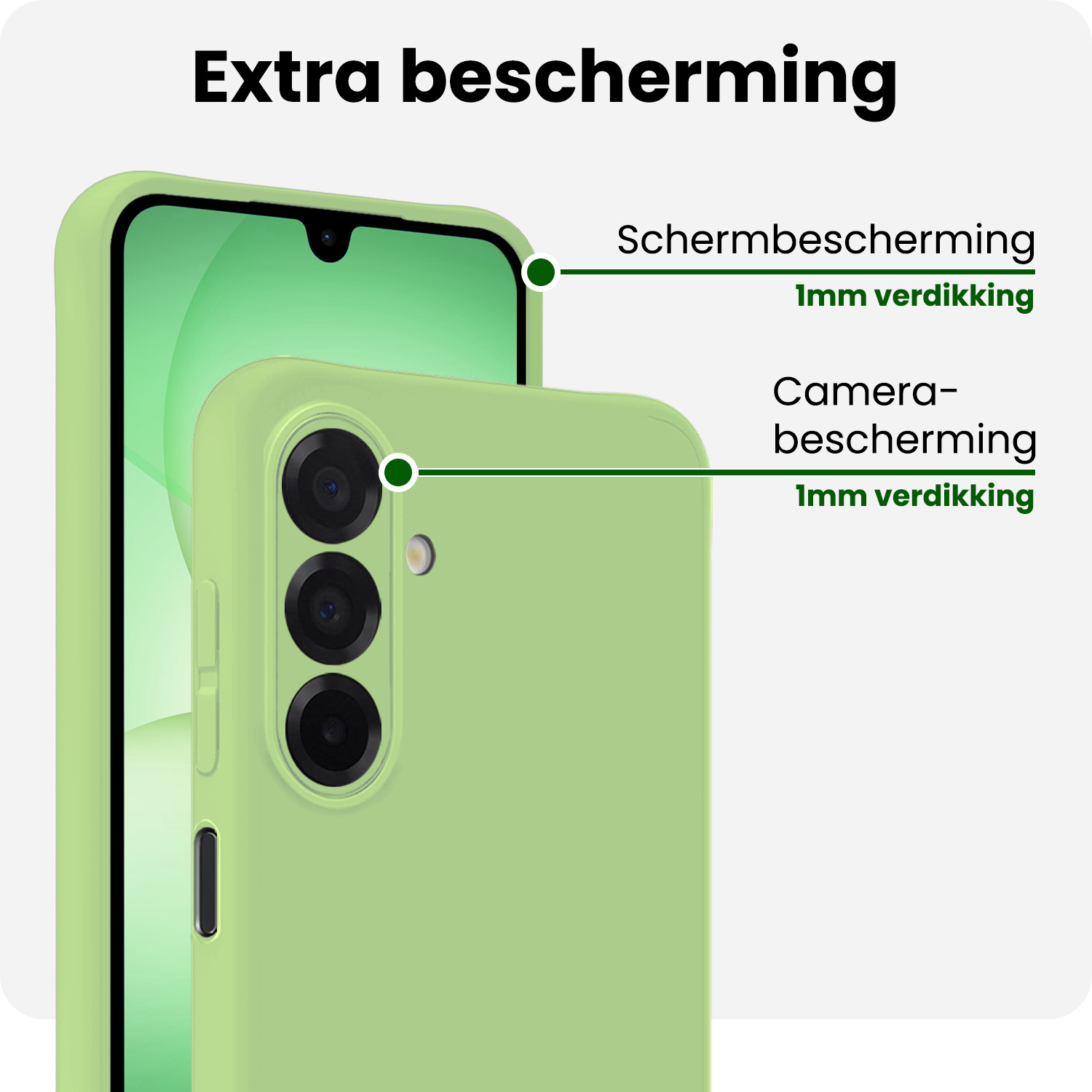 BASEY. BASEY. Samsung Galaxy A17 Hoesje Siliconen Met 2x Screenprotector - Groen