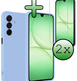 BASEY. BASEY. Samsung Galaxy A17 Hoesje Siliconen Met 2x Screenprotector - Lichtblauw