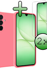 BASEY. BASEY. Samsung Galaxy A17 Hoesje Siliconen Met 2x Screenprotector - Lichtroze