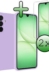 BASEY. BASEY. Samsung Galaxy A17 Hoesje Siliconen Met 2x Screenprotector - Lila